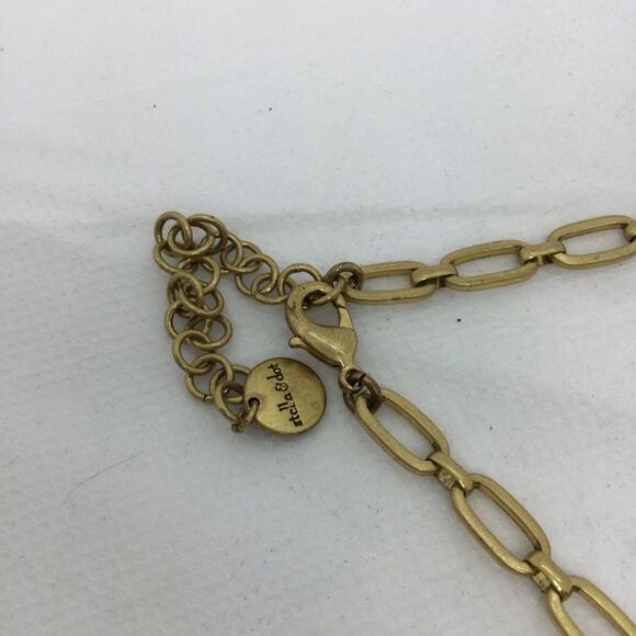 Stella & Dot Mint Green Rhinestone Geometric Statement Necklace 15" - Picture 4 of 5